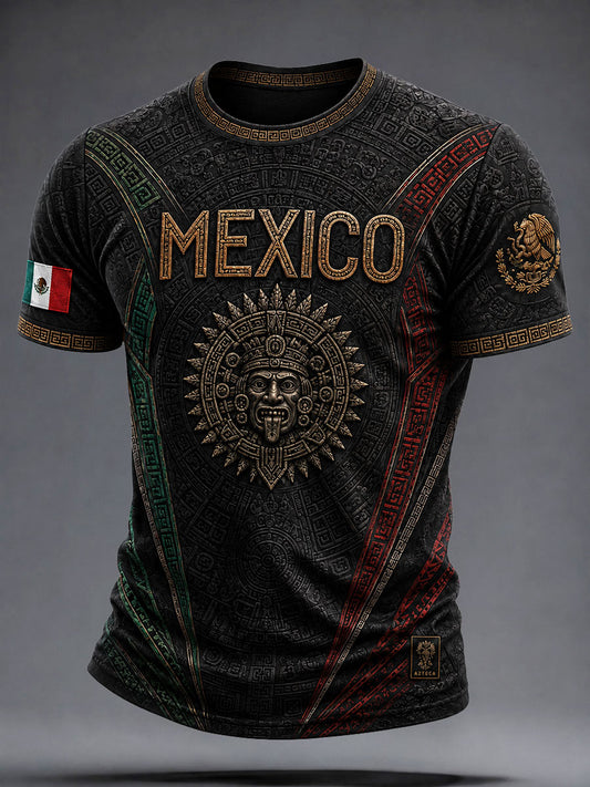 Men's Mexico Football Lover Art Printed T-Shirt