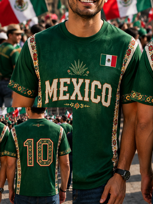 Men's Mexico Pride Art Printed short sleeves t-shirt