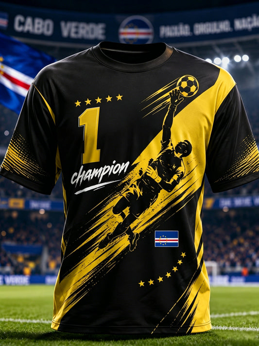 Men's Cape Verde Football Match Cheer Art Print T-Shirt