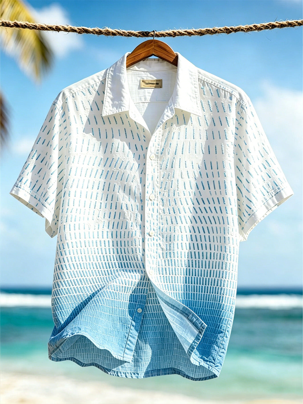 Men's Vacation Style Geometric Pattern Printed Casual Short Sleeve Shirt