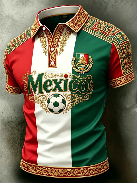 Men's Mexico Football Printed polo shirt