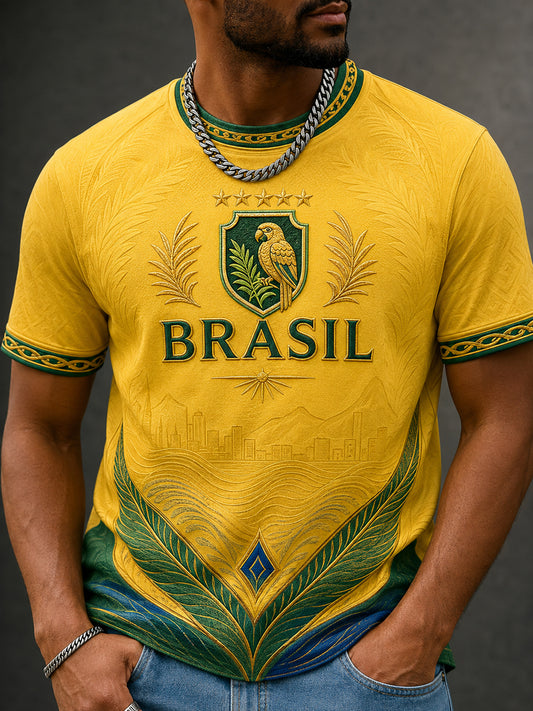 Men's Brasil Print Casual Tee