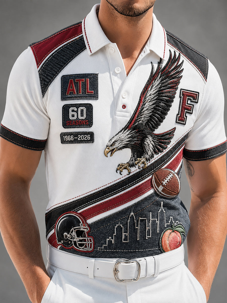 Men's Atlanta Falcons 60th Anniversary Commemorative Art Print Polo