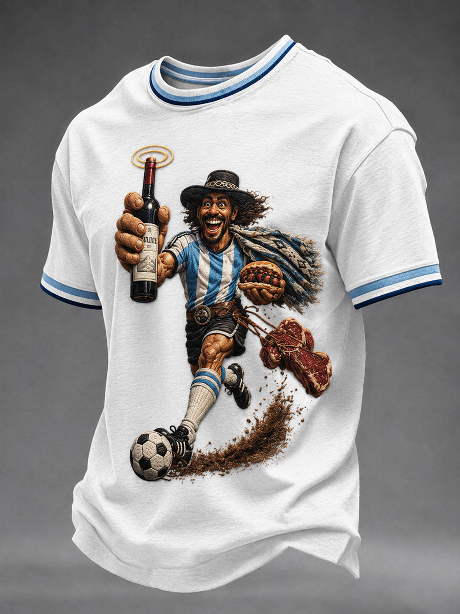 Men's Argentina Football Short Seeves T-shirt