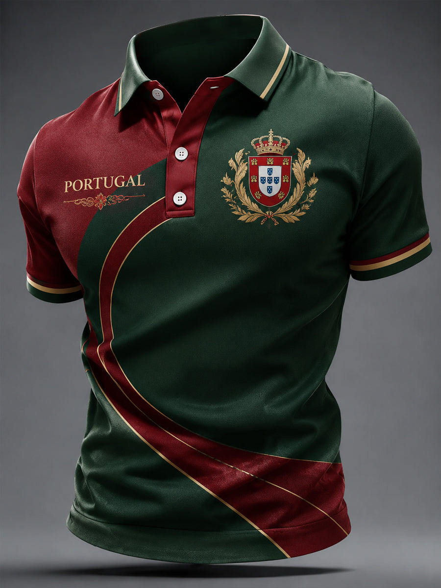 Men's Portuguese Football Print Casual Top