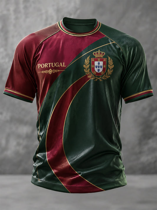 Men's Portuguese Football Printed Casual short sleeves t-shirt