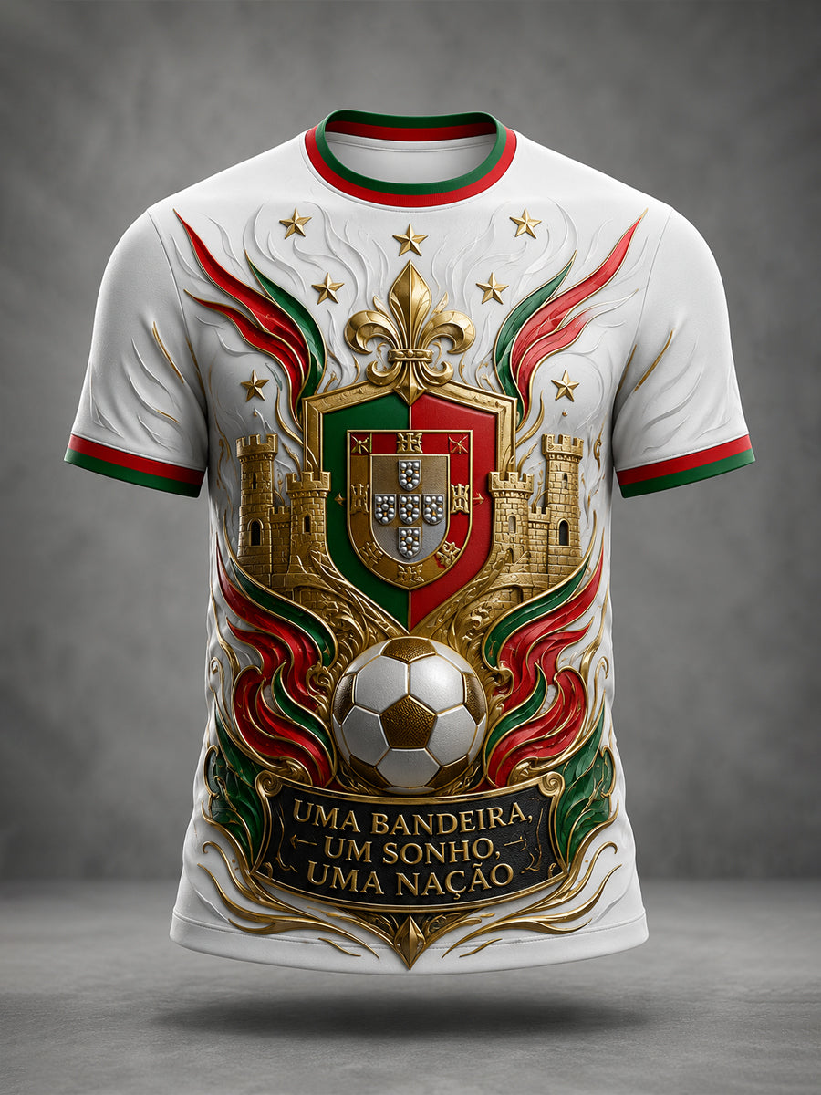 Men's Portugal Football Match Cheerleading Art Print T-Shirt