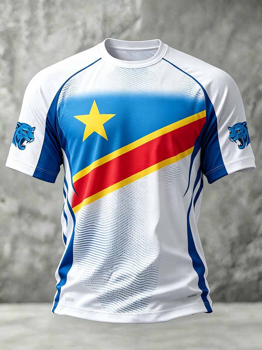 Men's Vintage Football Printed Souvenir T-Shirt
