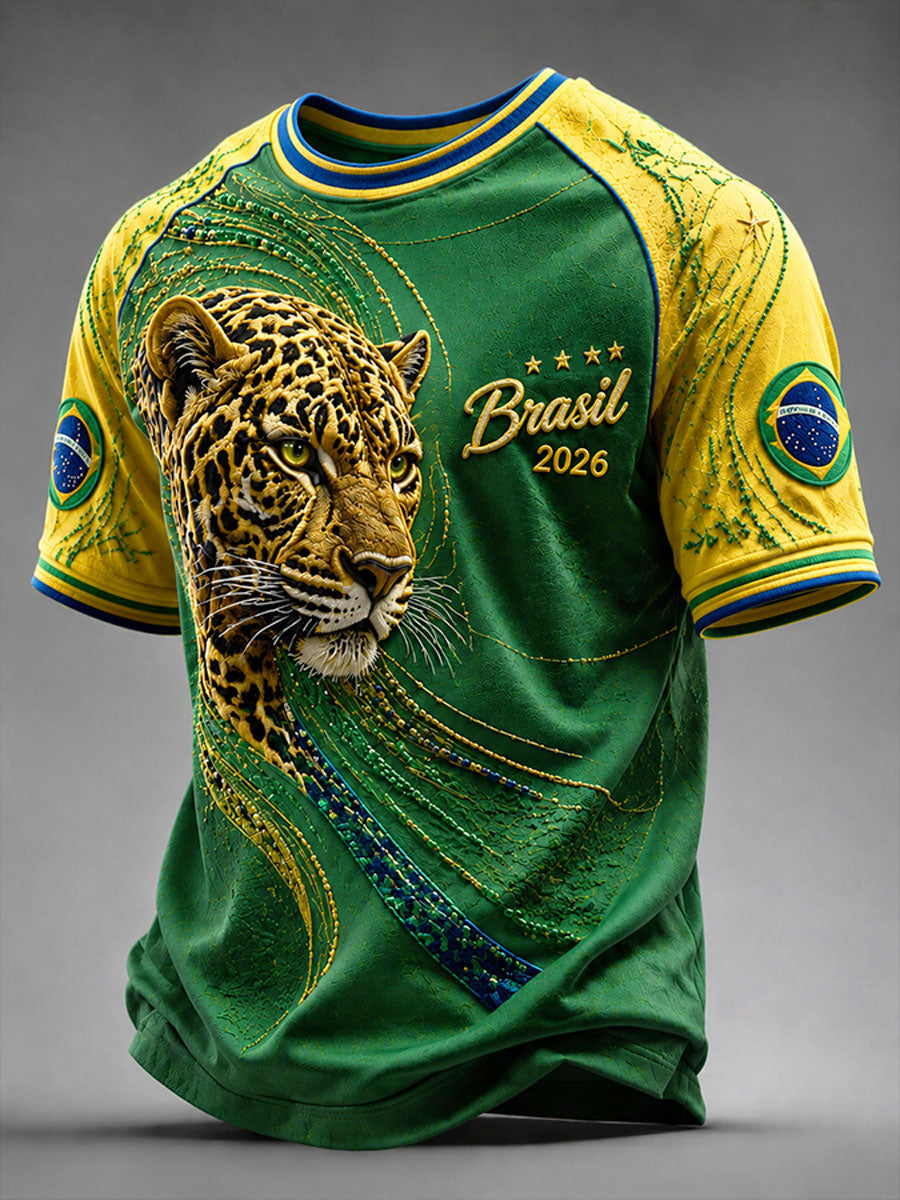 Men's 2026 Brazil Football Style T-shirt
