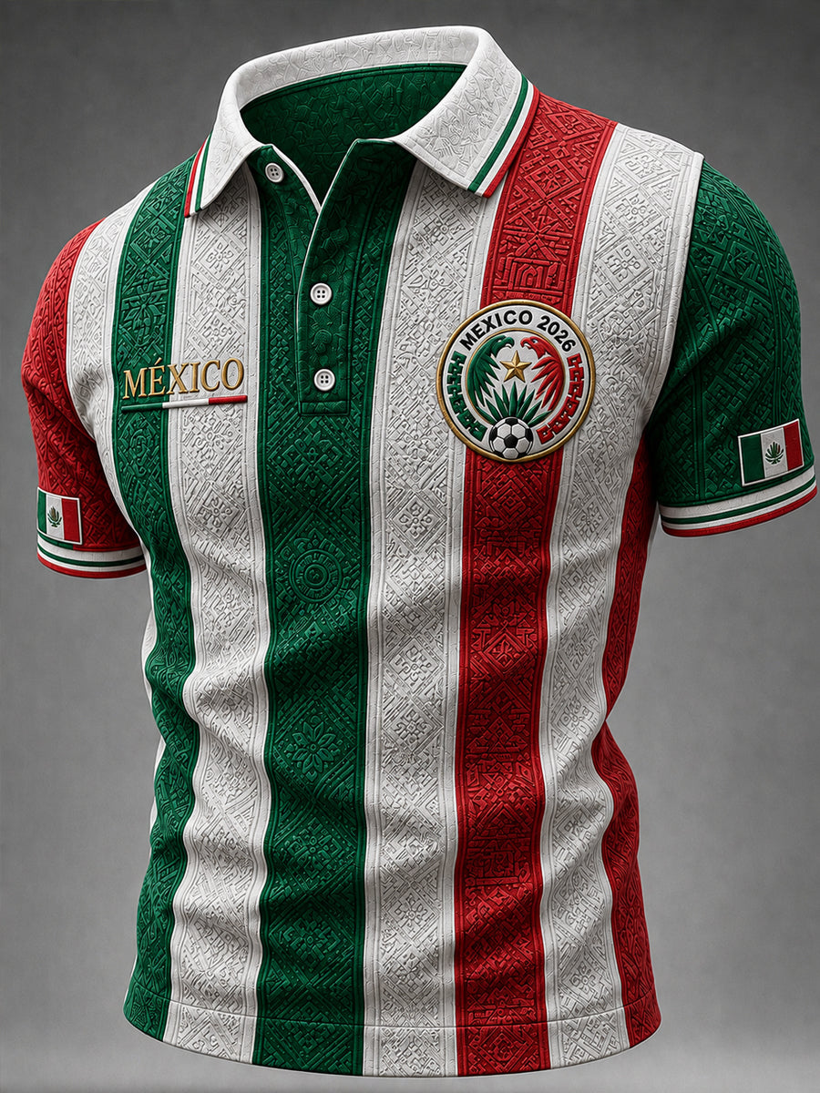 Men's Mexico Football Lover Art  Short Sleeve Top