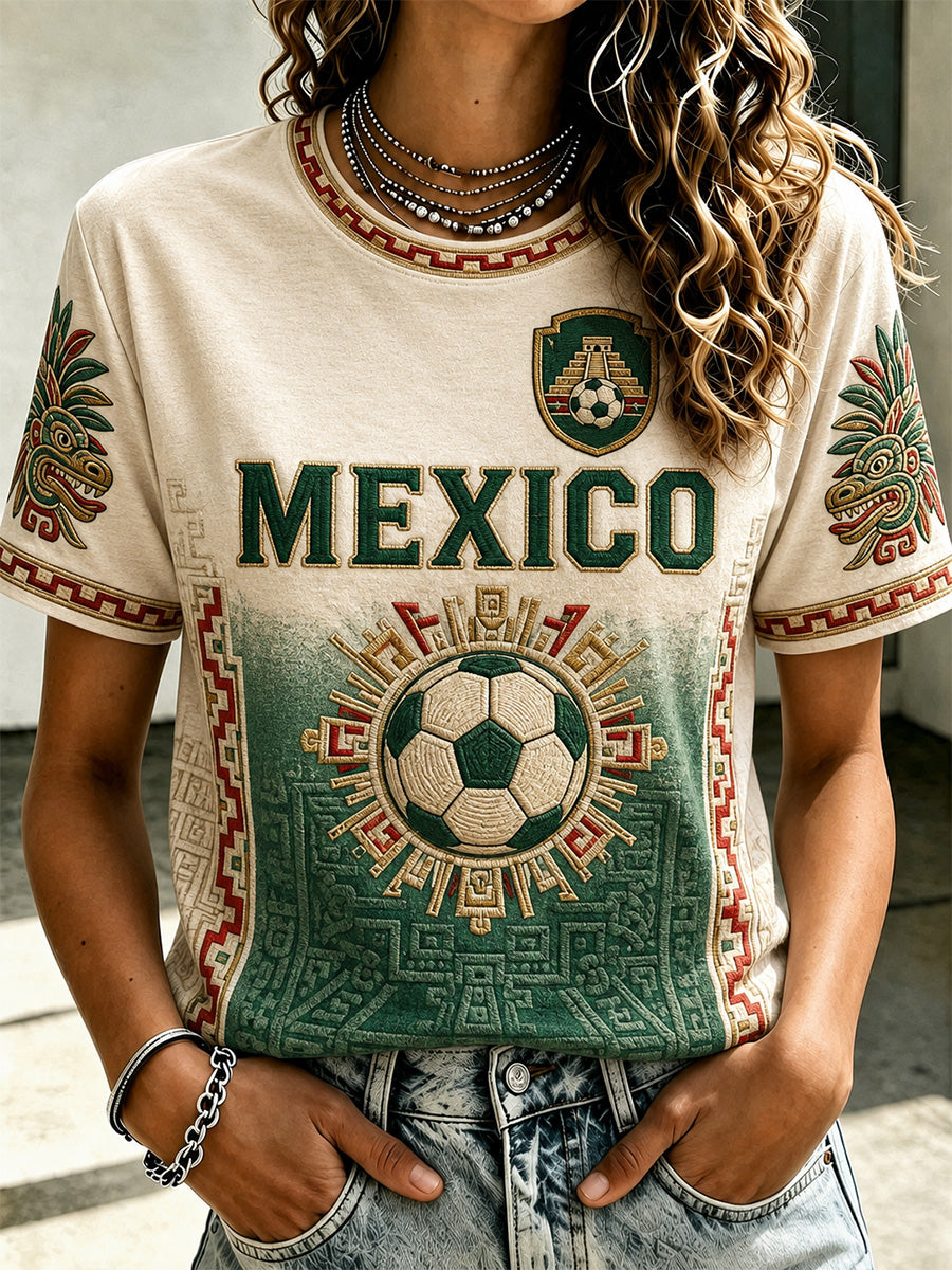 Women's Mexican Pride Print Casual Tee