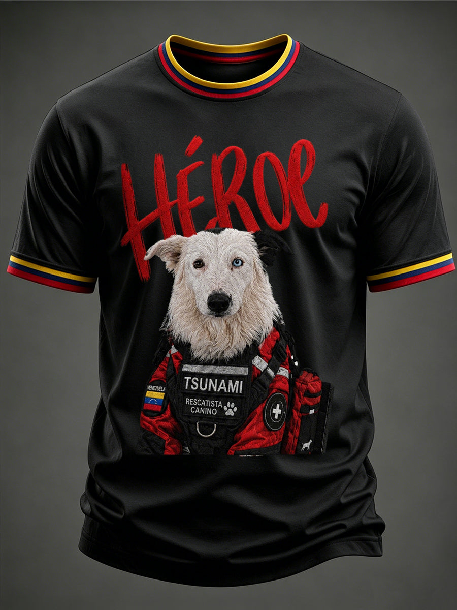 Men's Venezuela Hero Dog Tsunami Patriotic Dog Lover T-Shirt