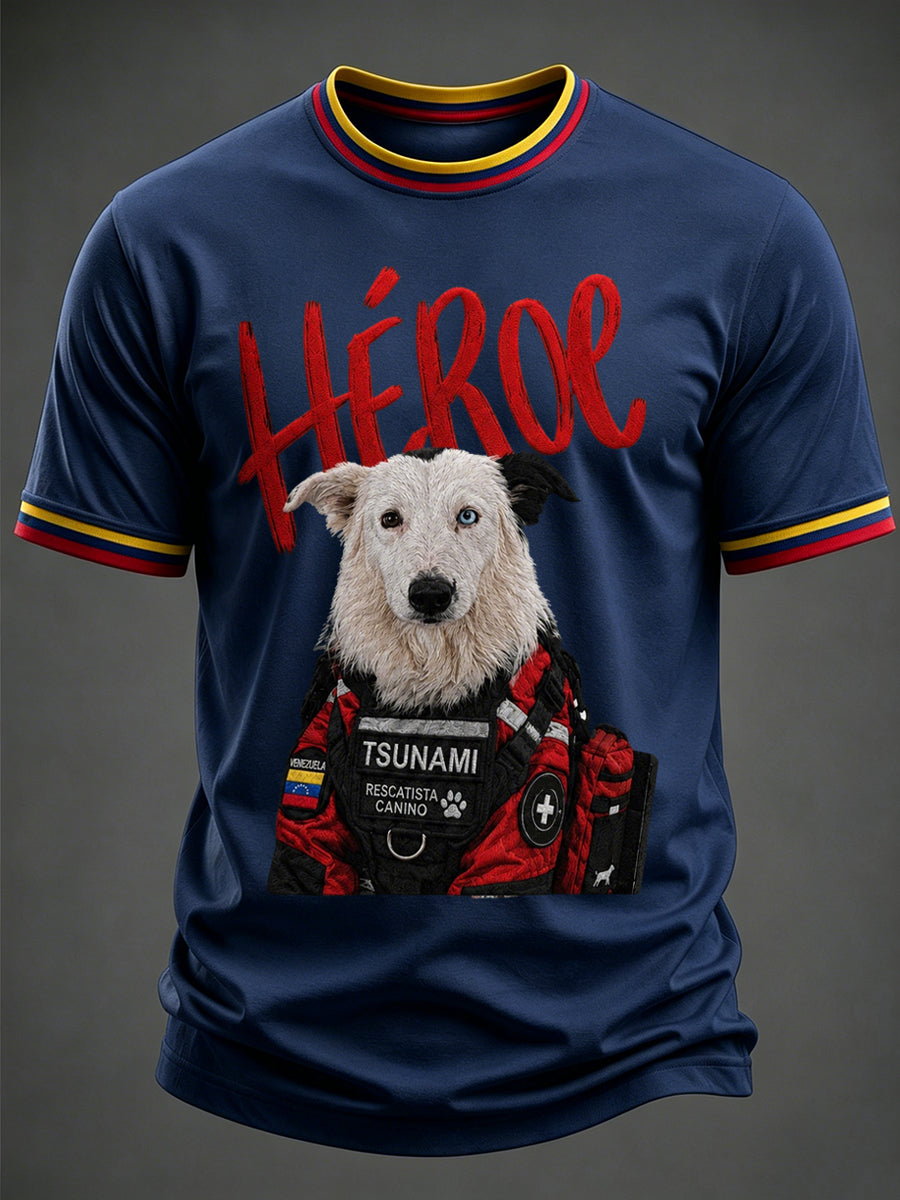 Men's Venezuela Hero Dog Tsunami Patriotic Dog Lover T-Shirt