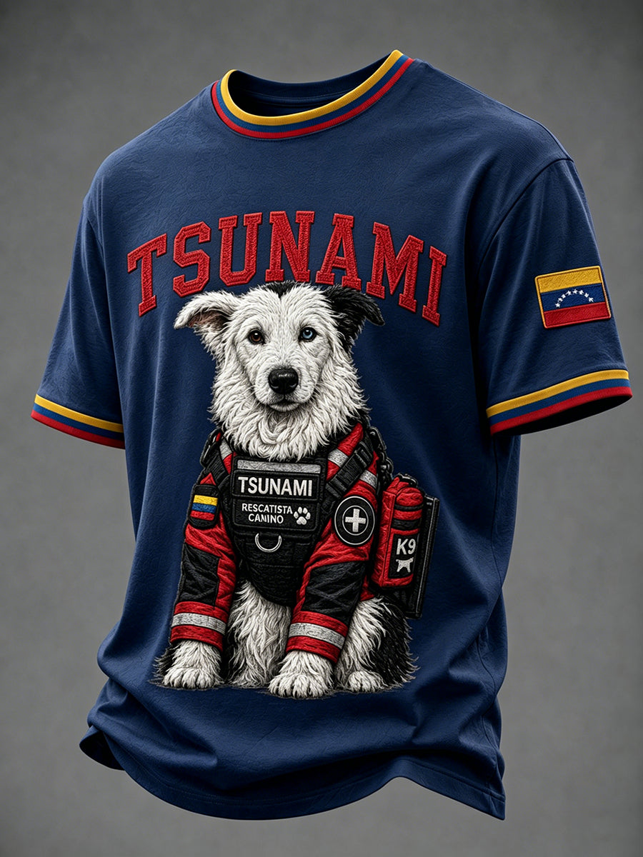 Men's Venezuela Hero Dog Tsunami Patriotic Dog Lover T-Shirt