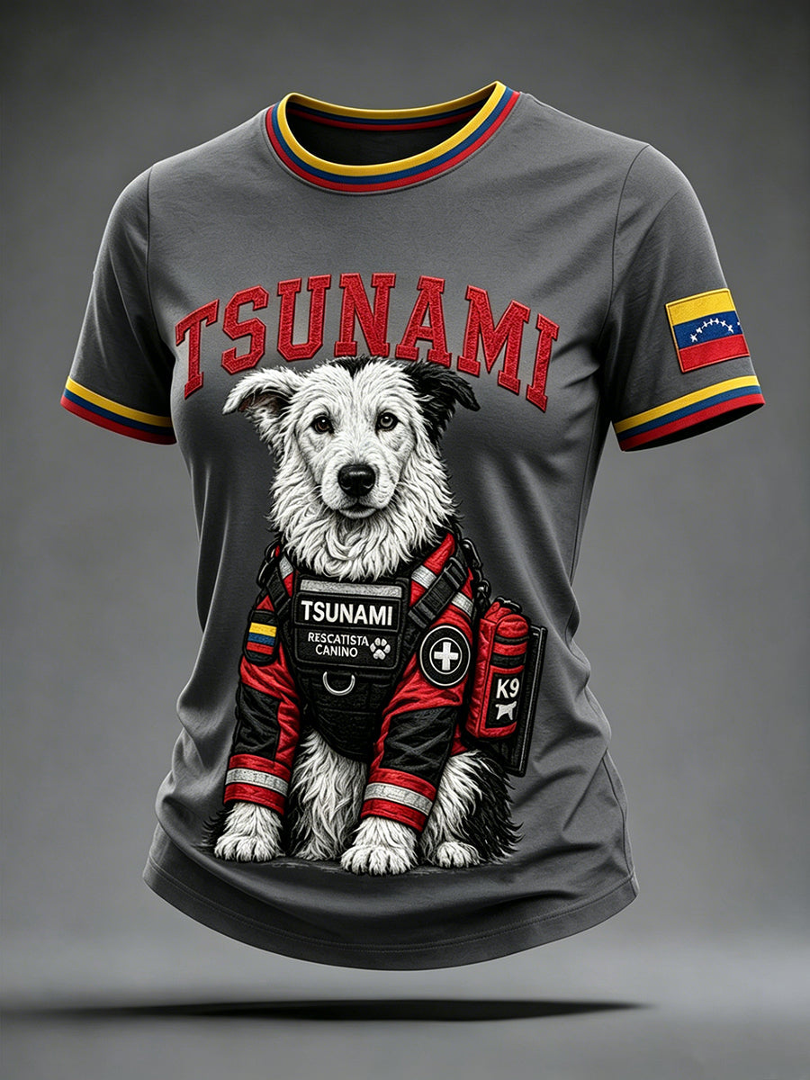 Women's Venezuela Hero Dog Tsunami Patriotic Dog Lover T-Shirt
