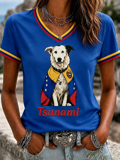 Women's Venezuela Hero Dog Tsunami Patriotic Dog Lover T-Shirt