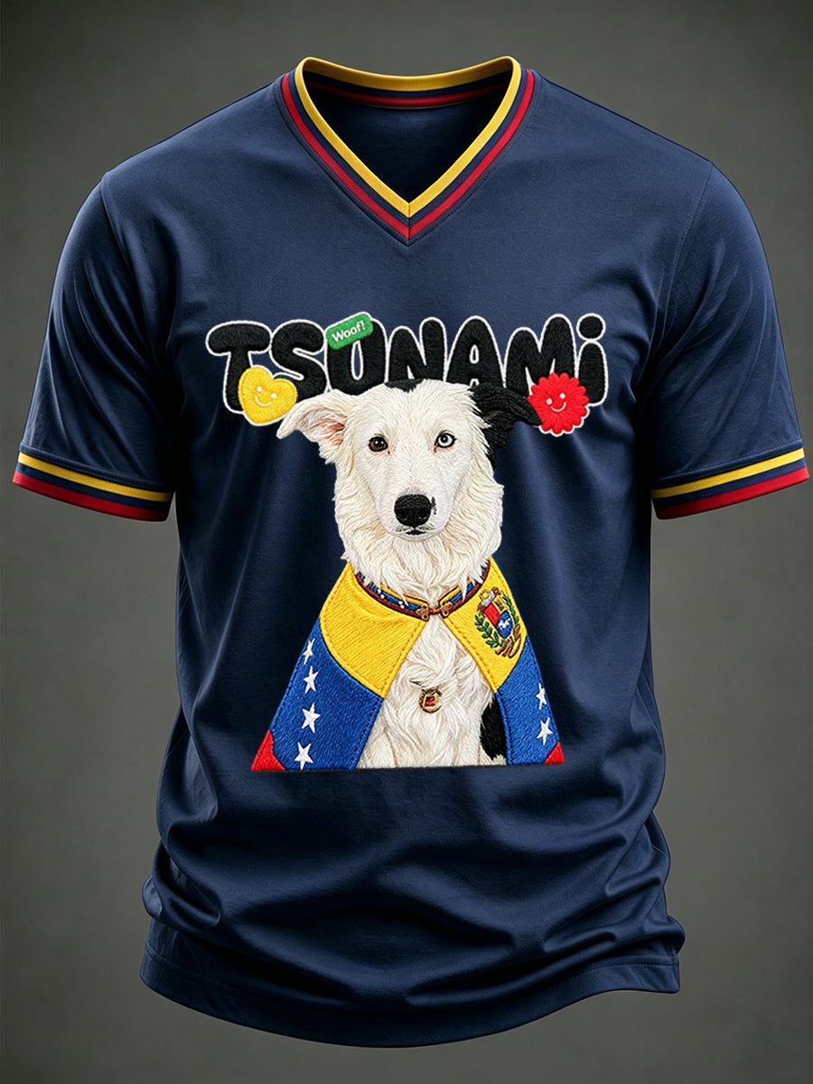 Men's Venezuela Hero Dog Tsunami Patriotic Dog Lover T-Shirt