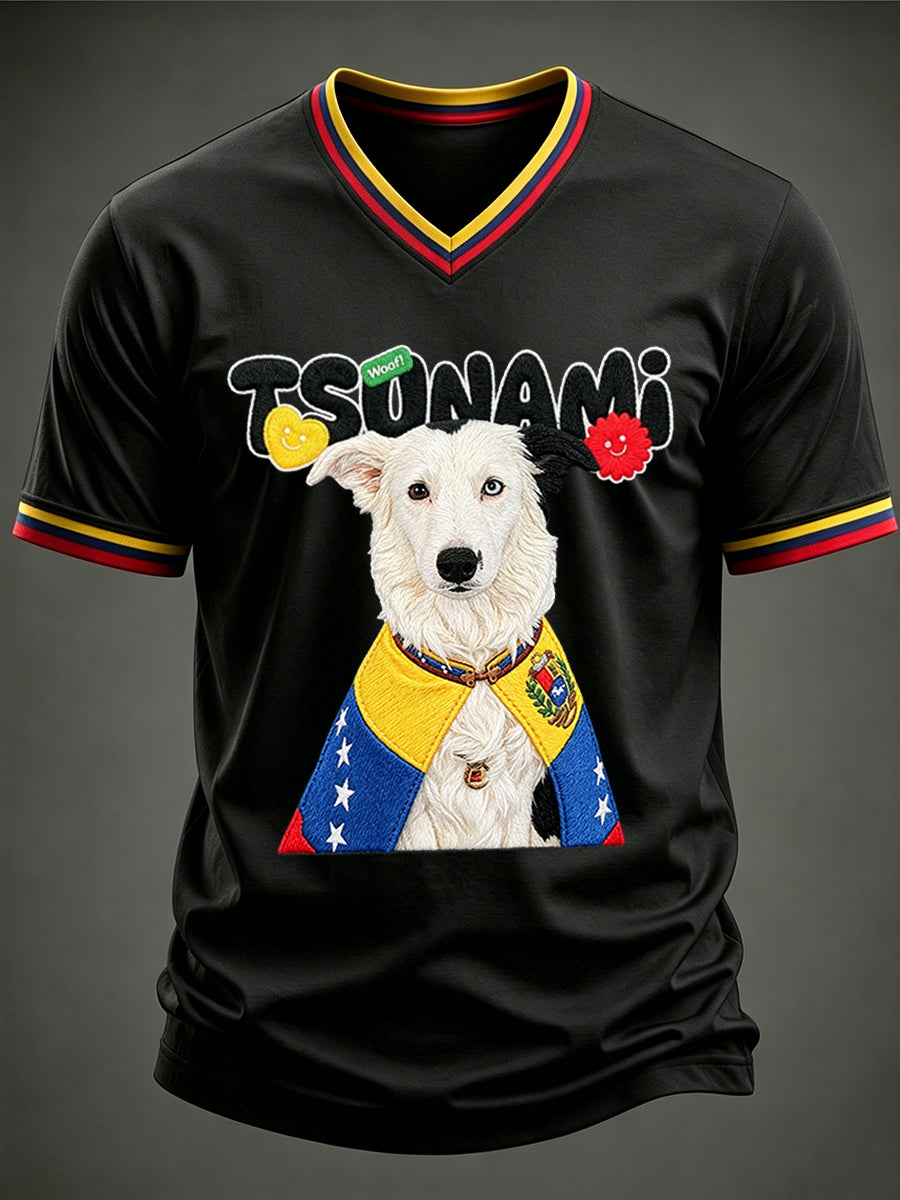 Men's Venezuela Hero Dog Tsunami Patriotic Dog Lover T-Shirt