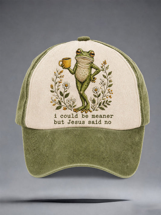 I Could Be Meaner But Jesus Said No Printed Casual Unisex Cap