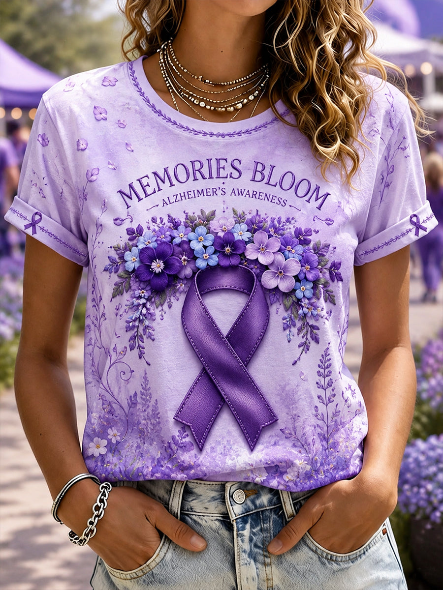 Women's Alzheimer's Disease Awareness Short-Sleeved T-Shirt
