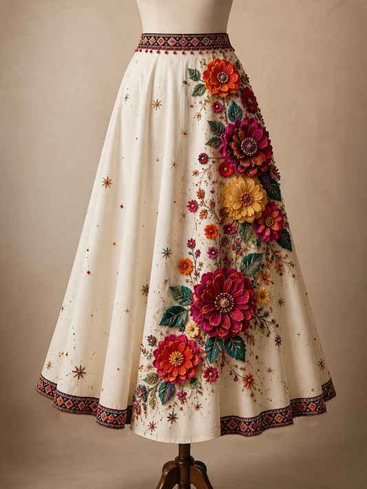 Women's Mexican Gala Gaelagacha Day Commemorative Art Print Midi Skirt