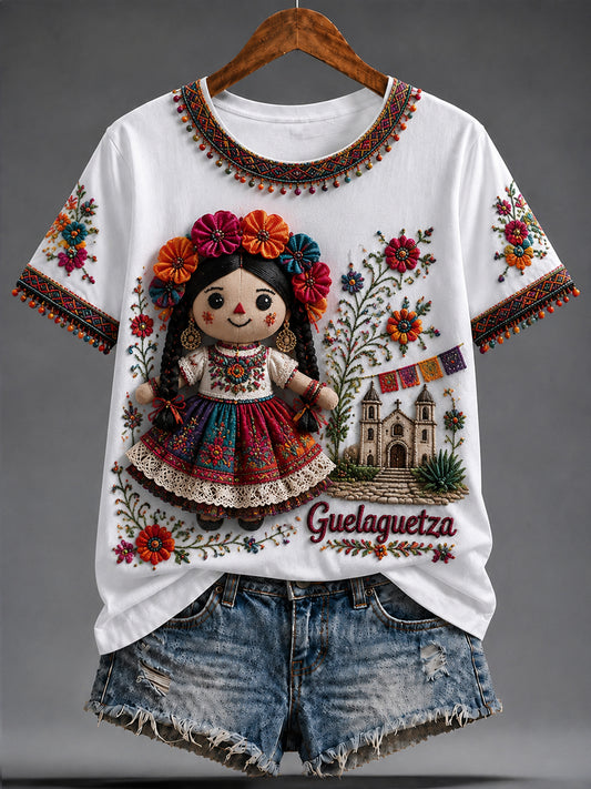 Women's Guelaguetza Festival Print Casual T-Shirt