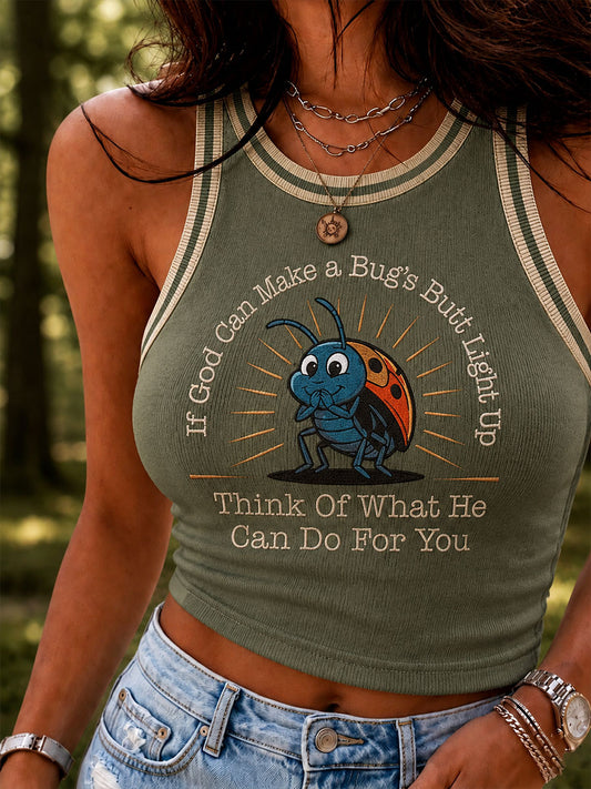 Women's IF GOD CAN Make A BUG'S BUTT Light Up Casual Vest