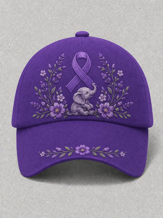 Unisex Alzheimer's Awareness Elephant Print Cap