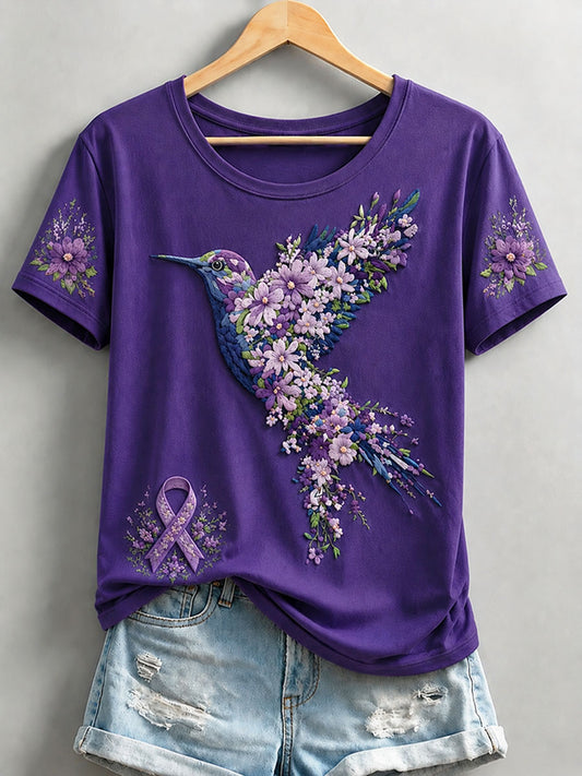 Women's Alzheimer's Theme Printed T-shirt