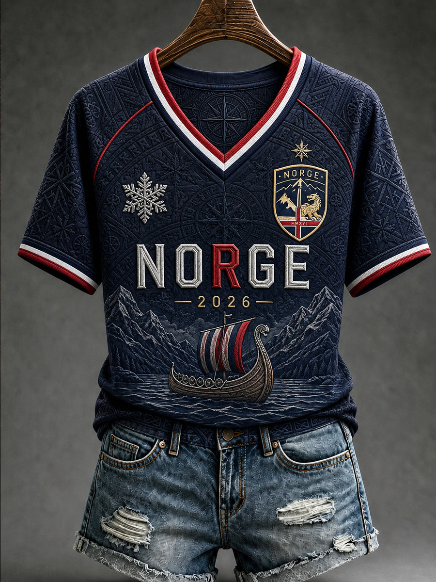 Women's Retro “Norway Forward” Casual T-Shirt