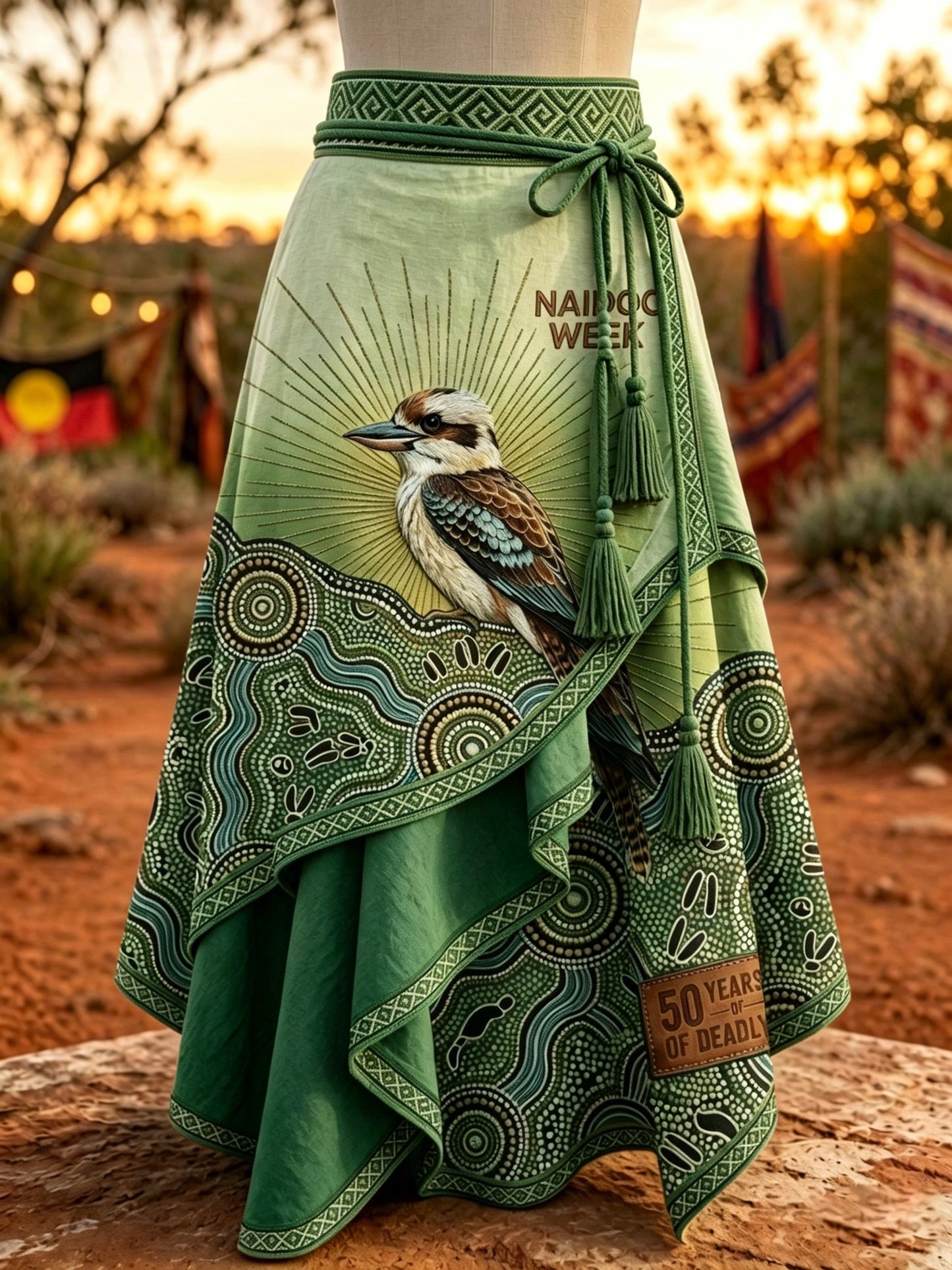 Women's Australia Naidoc Week Art Printed Irregular Skirt