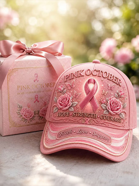 Unisex Breast Cancer Awareness Design Print Cap