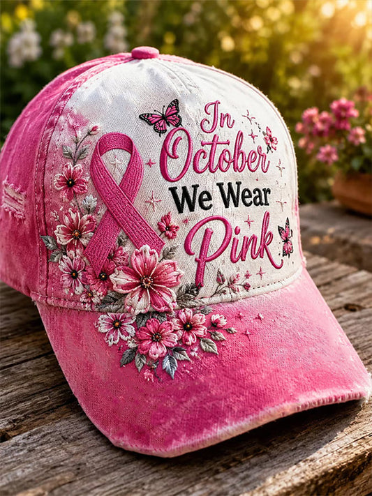 Unisex Breast Cancer Awareness Design Print Cap