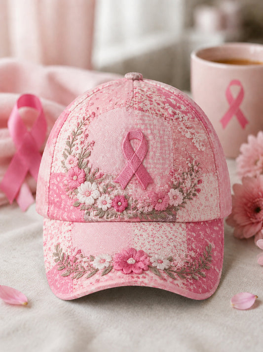 Unisex Breast Cancer Pink Print Hat