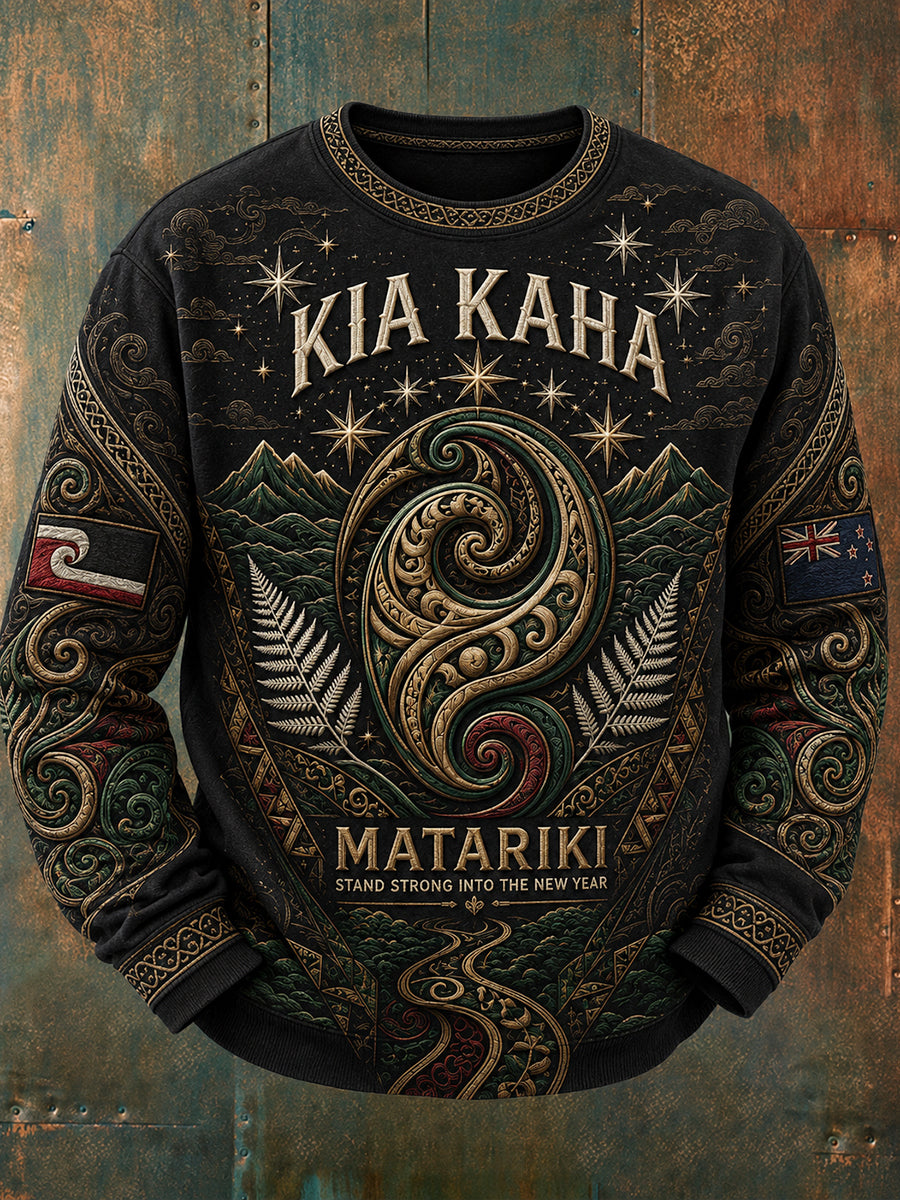 Men's NZ Maori Art Printed Sweatshirt