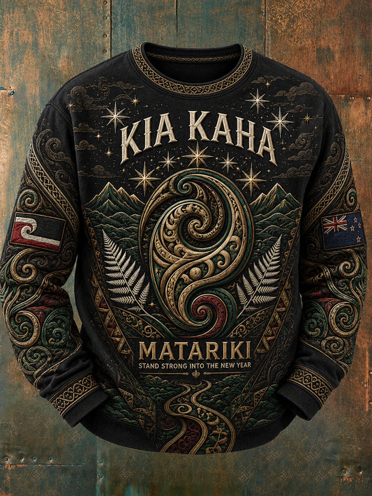 Men's NZ Maori Art Printed Sweatshirt