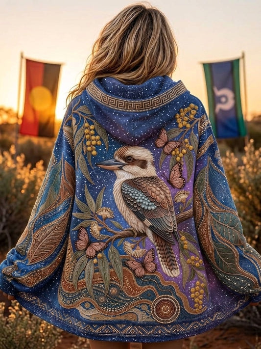 Women's AU Aboriginal Art NAIDOC Week Printed Zip-Up Hoodie