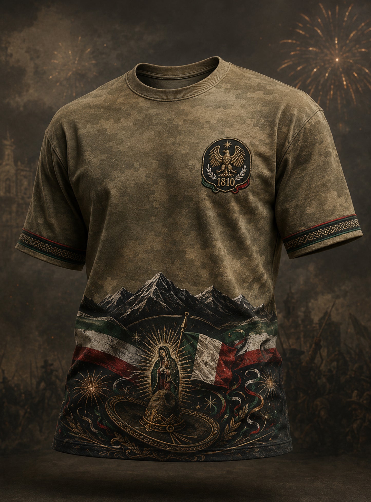 Men's Mexican Independence Day Commemorative Art Print T-Shirt