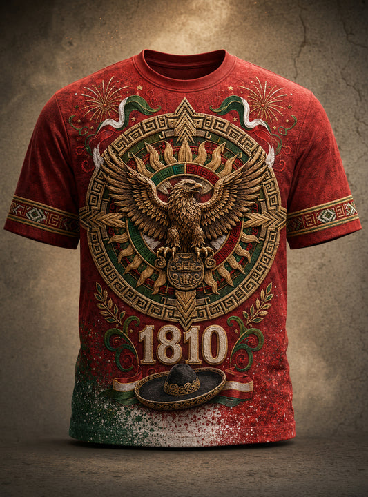 Men's Mexican Independence Day Commemorative Art Print T-Shirt