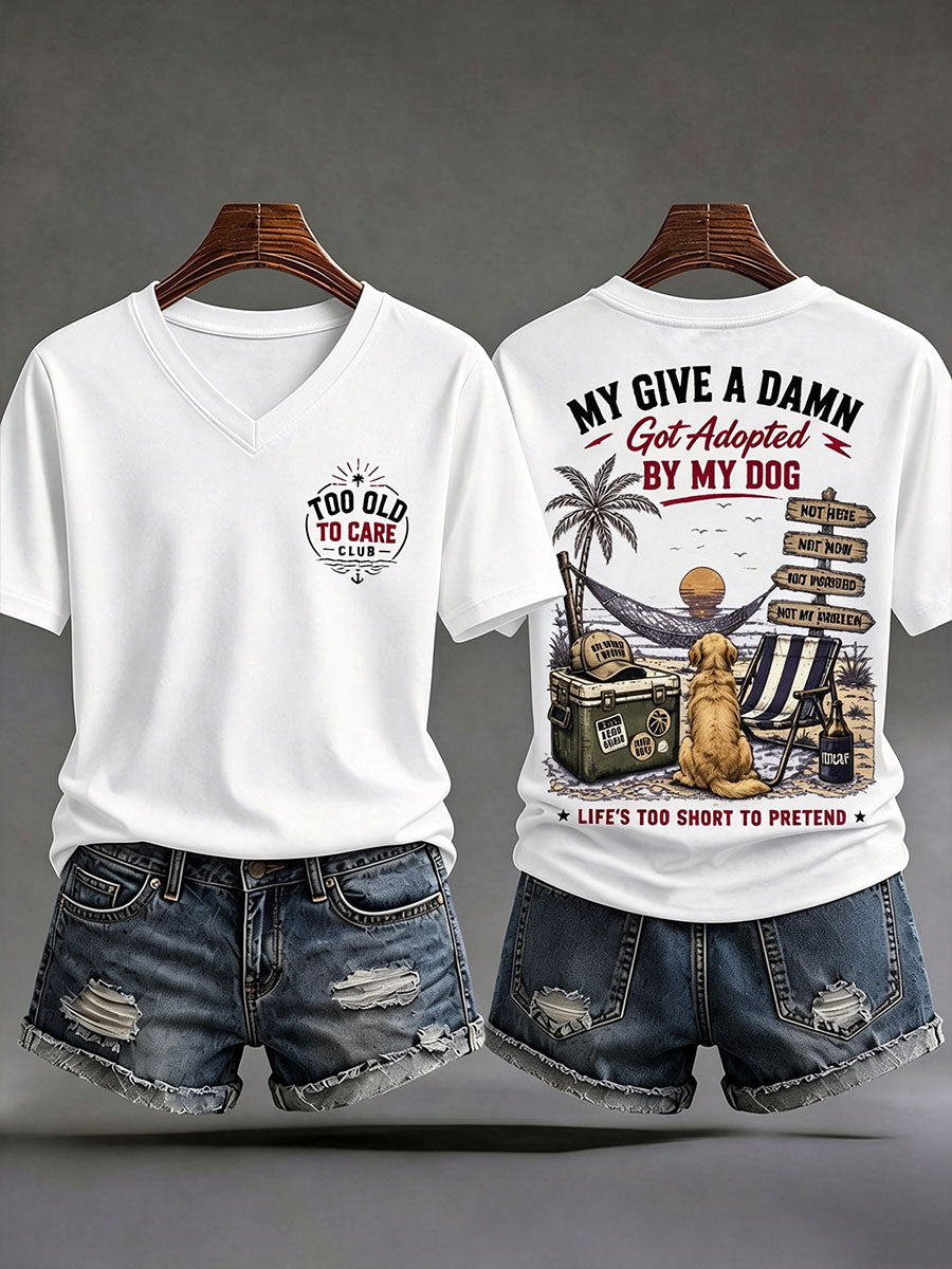 Men's 'my give a damn is broken' V-neck T-shirts