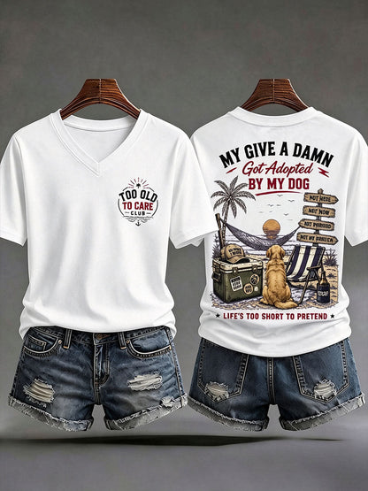 Men's 'my give a damn is broken' V-neck T-shirts