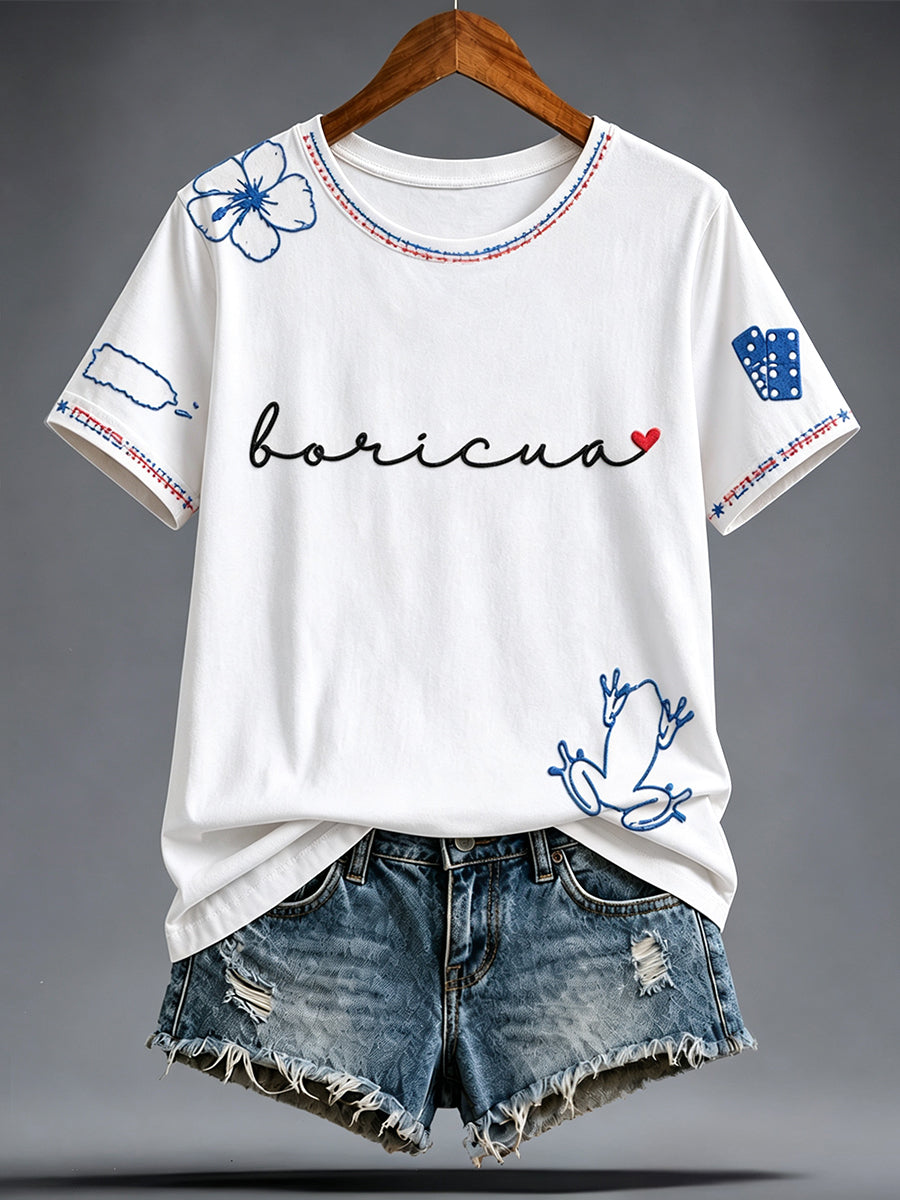 Women's Puerto Rico Pride Art Printed T-shirt