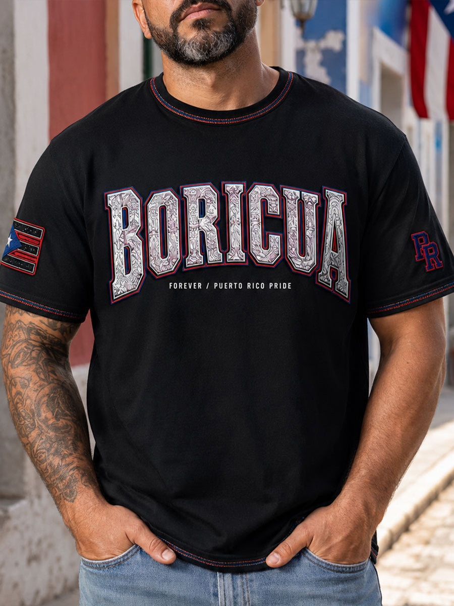 Men's Puerto Rico Floral Art Printed T-shirt