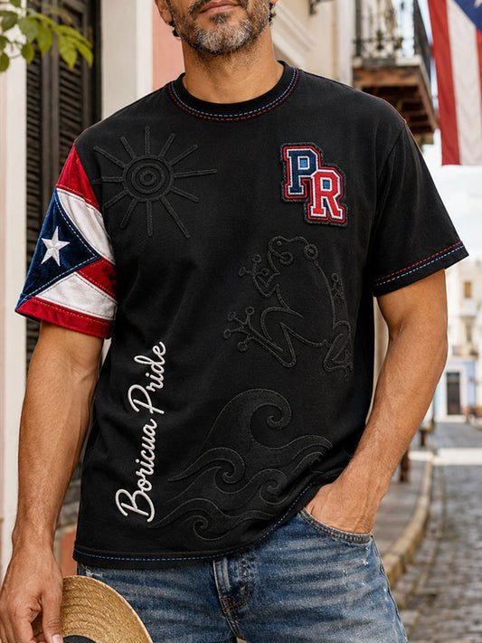 Men's Puerto Rico Floral Art Printed T-shirt
