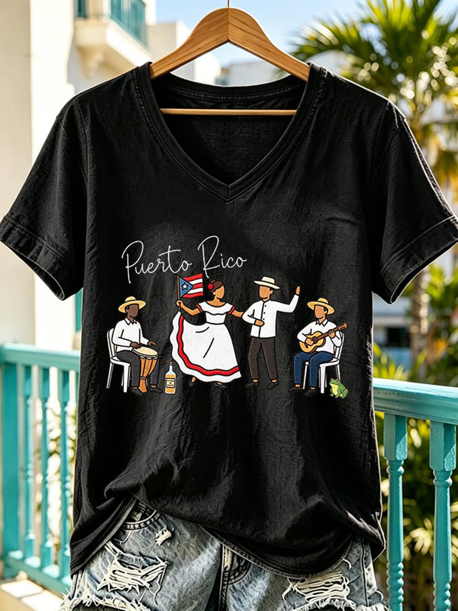 Women's Puerto Rico Printed short-sleeved T-shirt