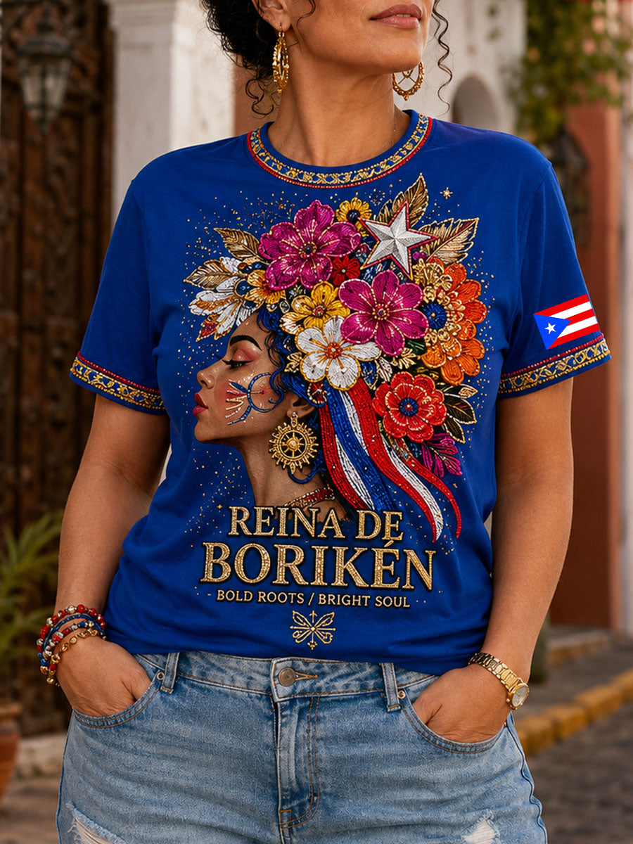 Women's Puerto Rico Taino Art Printed T-shirt