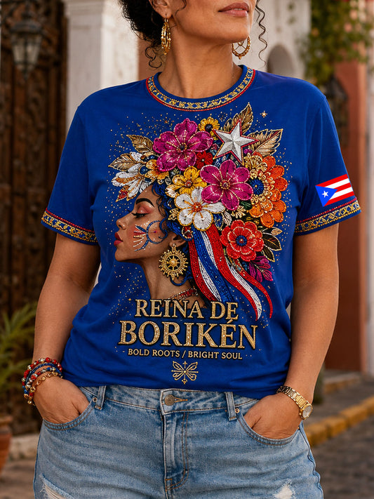 Women's Puerto Rico Taino Art Printed T-shirt