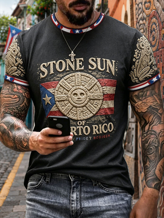 Men's Puerto Rico Taino Art Printed T-shirt