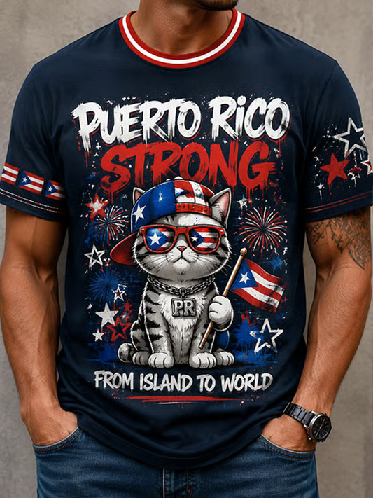 Men's Puerto Rico Printed short sleeves t-shirt