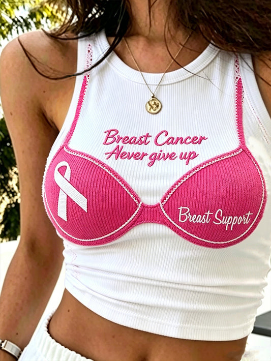 Women's breast cancer awareness main pattern printed casual vest